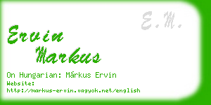 ervin markus business card