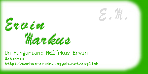 ervin markus business card